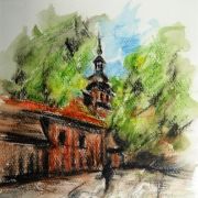 "Kościółek przy Burku" w Tarnowie / akwarela